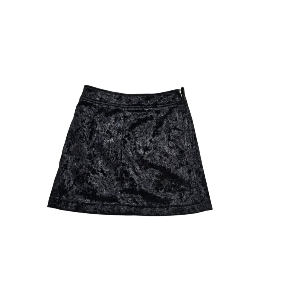 Lulus Black Crushed Velvet Mini Skirt M